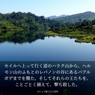 Picture 03 - ヨシュア記 11:17 JPN - セイルへ上って行く道のハラク山か - Bible Verse Picture