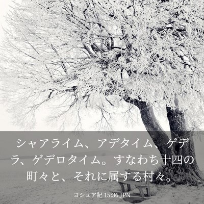 Picture 03 - ヨシュア記 15:36 JPN - シャアライム、アデタイム、ゲデラ - Bible Verse Picture