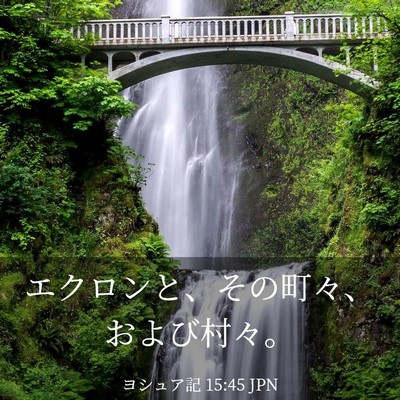 Picture 03 - ヨシュア記 15:45 JPN - エクロンと、その町々、および村々 - Bible Verse Picture