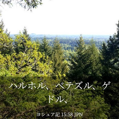 Picture 03 - ヨシュア記 15:58 JPN - ハルホル、ベテズル、ゲドル、 - Bible Verse Picture