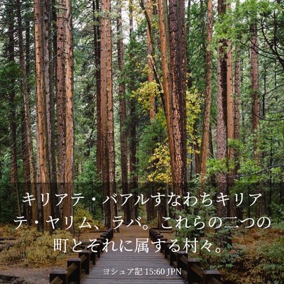 Picture 03 - ヨシュア記 15:60 JPN - キリアテ・バアルすなわちキリアテ - Bible Verse Picture