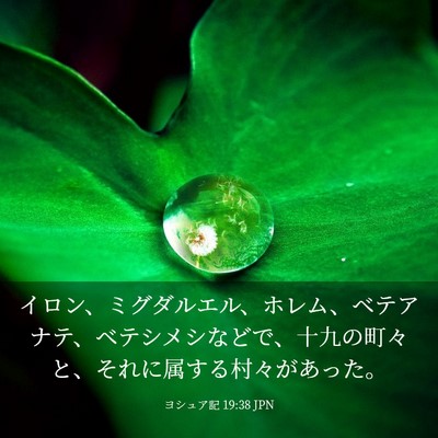Picture 03 - ヨシュア記 19:38 JPN - イロン、ミグダルエル、ホレム、ベ - Bible Verse Picture