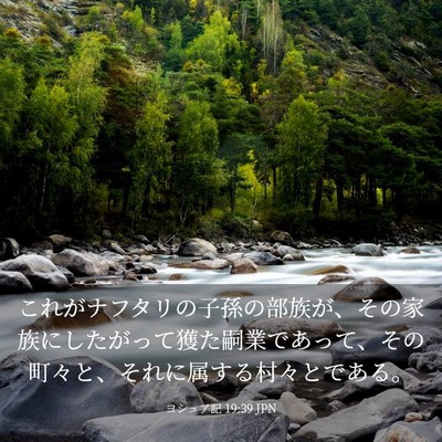 Picture 03 - ヨシュア記 19:39 JPN - これがナフタリの子孫の部族が、そ - Bible Verse Picture