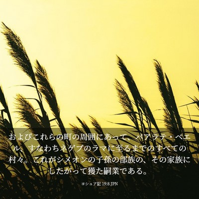 Picture 03 - ヨシュア記 19:8 JPN - およびこれらの町の周囲にあって、 - Bible Verse Picture