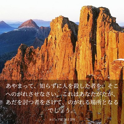 Picture 03 - ヨシュア記 20:3 JPN - あやまって、知らずに人を殺した者 - Bible Verse Picture
