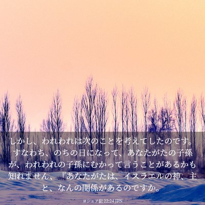 Picture 03 - ヨシュア記 22:24 JPN - しかし、われわれは次のことを考え - Bible Verse Picture