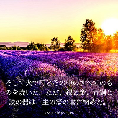 Picture 03 - ヨシュア記 6:24 JPN - そして火で町とその中のすべてのも - Bible Verse Picture