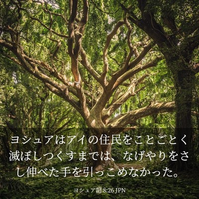 Picture 03 - ヨシュア記 8:26 JPN - ヨシュアはアイの住民をことごとく - Bible Verse Picture