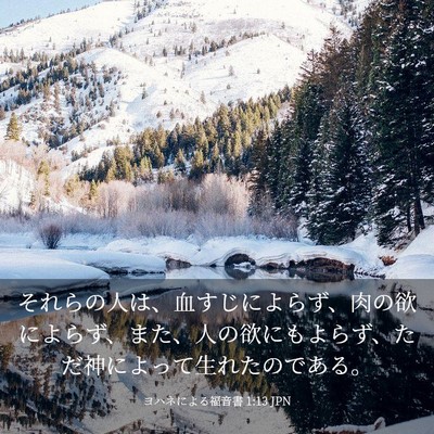Picture 03 - ヨハネによる福音書 1:13 JPN - それらの人は、血すじによらず、肉 - Bible Verse Picture