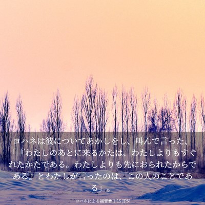 Picture 03 - ヨハネによる福音書 1:15 JPN - ヨハネは彼についてあかしをし、叫 - Bible Verse Picture