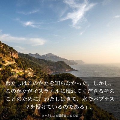 Picture 03 - ヨハネによる福音書 1:31 JPN - わたしはこのかたを知らなかった。 - Bible Verse Picture