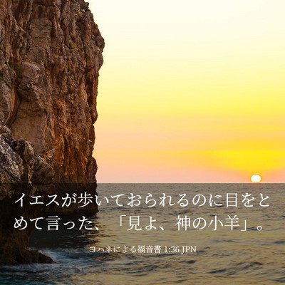 Picture 03 - ヨハネによる福音書 1:36 JPN - イエスが歩いておられるのに目をと - Bible Verse Picture