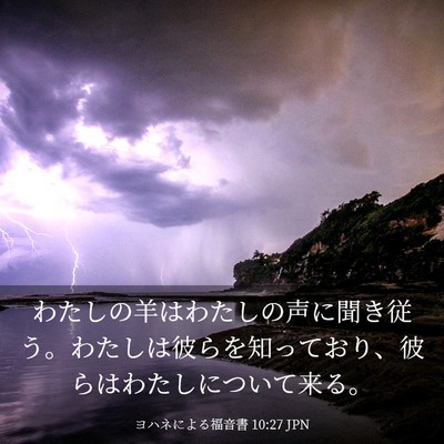 Picture 03 - ヨハネによる福音書 10:27 JPN - わたしの羊はわたしの声に聞き従う - Bible Verse Picture