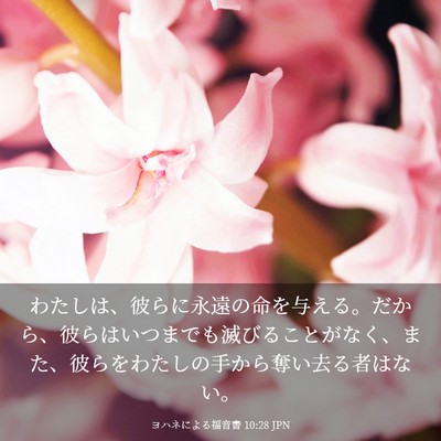 Picture 03 - ヨハネによる福音書 10:28 JPN - わたしは、彼らに永遠の命を与える - Bible Verse Picture