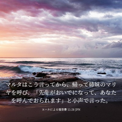 Picture 03 - ヨハネによる福音書 11:28 JPN - マルタはこう言ってから、帰って姉 - Bible Verse Picture
