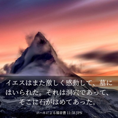 Picture 03 - ヨハネによる福音書 11:38 JPN - イエスはまた激しく感動して、墓に - Bible Verse Picture