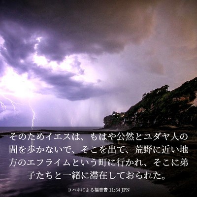 Picture 03 - ヨハネによる福音書 11:54 JPN - そのためイエスは、もはや公然とユ - Bible Verse Picture