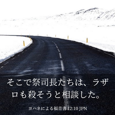 Picture 03 - ヨハネによる福音書 12:10 JPN - そこで祭司長たちは、ラザロも殺そ - Bible Verse Picture