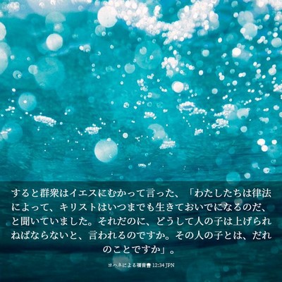 Picture 03 - ヨハネによる福音書 12:34 JPN - すると群衆はイエスにむかって言っ - Bible Verse Picture