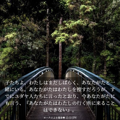 Picture 03 - ヨハネによる福音書 13:33 JPN - 子たちよ、わたしはまだしばらく、 - Bible Verse Picture