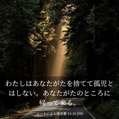 Picture 03 - ヨハネによる福音書 14:18 JPN - わたしはあなたがたを捨てて孤児と - Bible Verse Picture