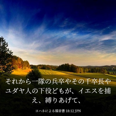 Picture 03 - ヨハネによる福音書 18:12 JPN - それから一隊の兵卒やその千卒長や - Bible Verse Picture