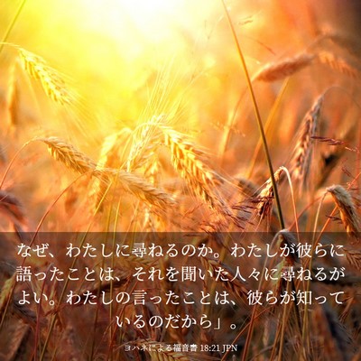 Picture 03 - ヨハネによる福音書 18:21 JPN - なぜ、わたしに尋ねるのか。わたし - Bible Verse Picture