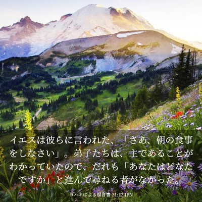 Picture 03 - ヨハネによる福音書 21:12 JPN - イエスは彼らに言われた、「さあ、 - Bible Verse Picture
