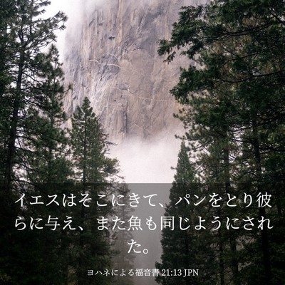 Picture 03 - ヨハネによる福音書 21:13 JPN - イエスはそこにきて、パンをとり彼 - Bible Verse Picture