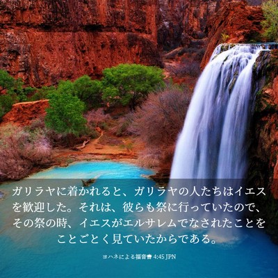 Picture 03 - ヨハネによる福音書 4:45 JPN - ガリラヤに着かれると、ガリラヤの - Bible Verse Picture
