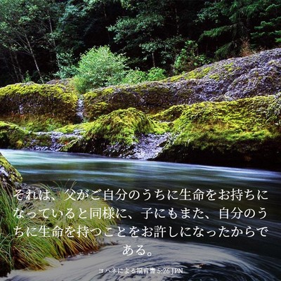 Picture 03 - ヨハネによる福音書 5:26 JPN - それは、父がご自分のうちに生命を - Bible Verse Picture