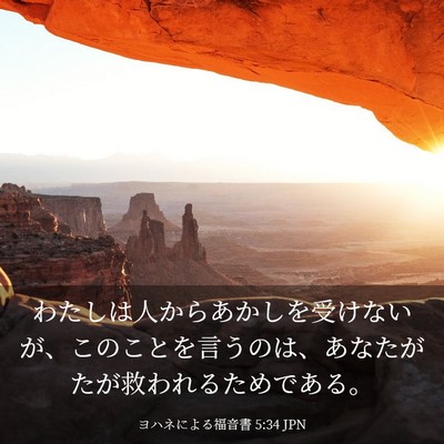 Picture 03 - ヨハネによる福音書 5:34 JPN - わたしは人からあかしを受けないが - Bible Verse Picture