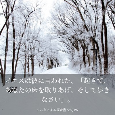 Picture 03 - ヨハネによる福音書 5:8 JPN - イエスは彼に言われた、「起きて、 - Bible Verse Picture