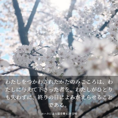 Picture 03 - ヨハネによる福音書 6:39 JPN - わたしをつかわされたかたのみここ - Bible Verse Picture