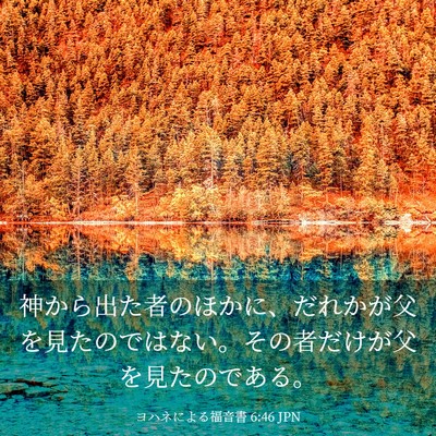Picture 03 - ヨハネによる福音書 6:46 JPN - 神から出た者のほかに、だれかが父 - Bible Verse Picture