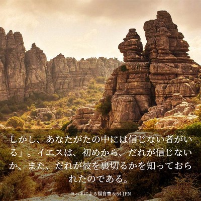 Picture 03 - ヨハネによる福音書 6:64 JPN - しかし、あなたがたの中には信じな - Bible Verse Picture