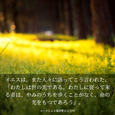 Picture 03 - ヨハネによる福音書 8:12 JPN - イエスは、また人々に語ってこう言 - Bible Verse Picture