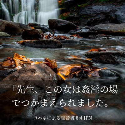 Picture 03 - ヨハネによる福音書 8:4 JPN - 「先生、この女は姦淫の場でつかま - Bible Verse Picture