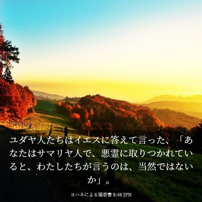 Picture 03 - ヨハネによる福音書 8:48 JPN - ユダヤ人たちはイエスに答えて言っ - Bible Verse Picture