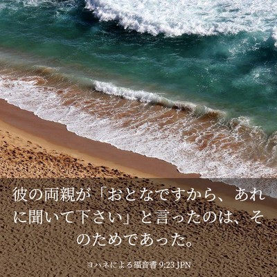 Picture 03 - ヨハネによる福音書 9:23 JPN - 彼の両親が「おとなですから、あれ - Bible Verse Picture