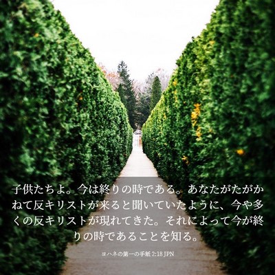 Picture 03 - ヨハネの第一の手紙 2:18 JPN - 子供たちよ。今は終りの時である。 - Bible Verse Picture