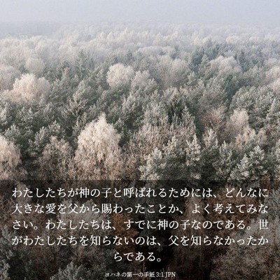 Picture 03 - ヨハネの第一の手紙 3:1 JPN - わたしたちが神の子と呼ばれるため - Bible Verse Picture