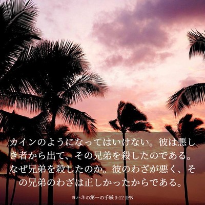 Picture 03 - ヨハネの第一の手紙 3:12 JPN - カインのようになってはいけない。 - Bible Verse Picture