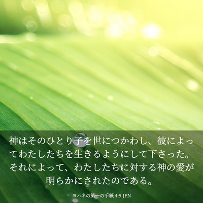 Picture 03 - ヨハネの第一の手紙 4:9 JPN - 神はそのひとり子を世につかわし、 - Bible Verse Picture