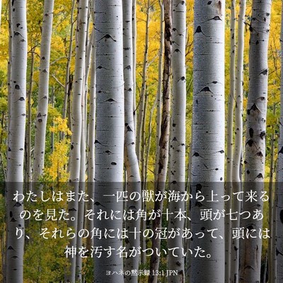 Picture 03 - ヨハネの黙示録 13:1 JPN - わたしはまた、一匹の獣が海から上 - Bible Verse Picture