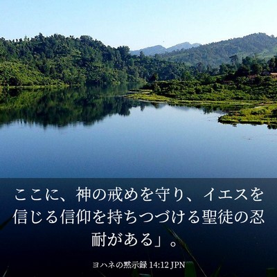Picture 03 - ヨハネの黙示録 14:12 JPN - ここに、神の戒めを守り、イエスを - Bible Verse Picture