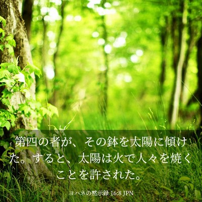 Picture 03 - ヨハネの黙示録 16:8 JPN - 第四の者が、その鉢を太陽に傾けた - Bible Verse Picture