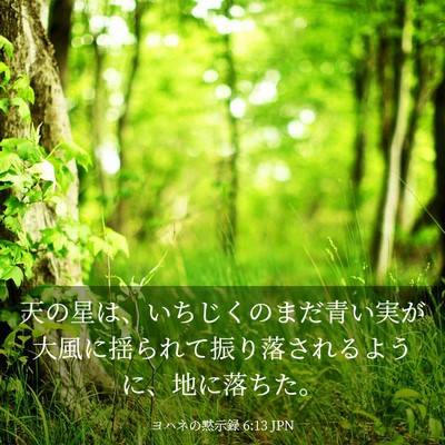 Picture 03 - ヨハネの黙示録 6:13 JPN - 天の星は、いちじくのまだ青い実が - Bible Verse Picture