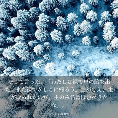 Picture 03 - ヨブ記 1:21 JPN - そして言った、「わたしは裸で母の - Bible Verse Picture