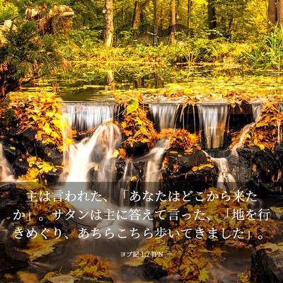 Picture 03 - ヨブ記 1:7 JPN - 主は言われた、「あなたはどこから - Bible Verse Picture